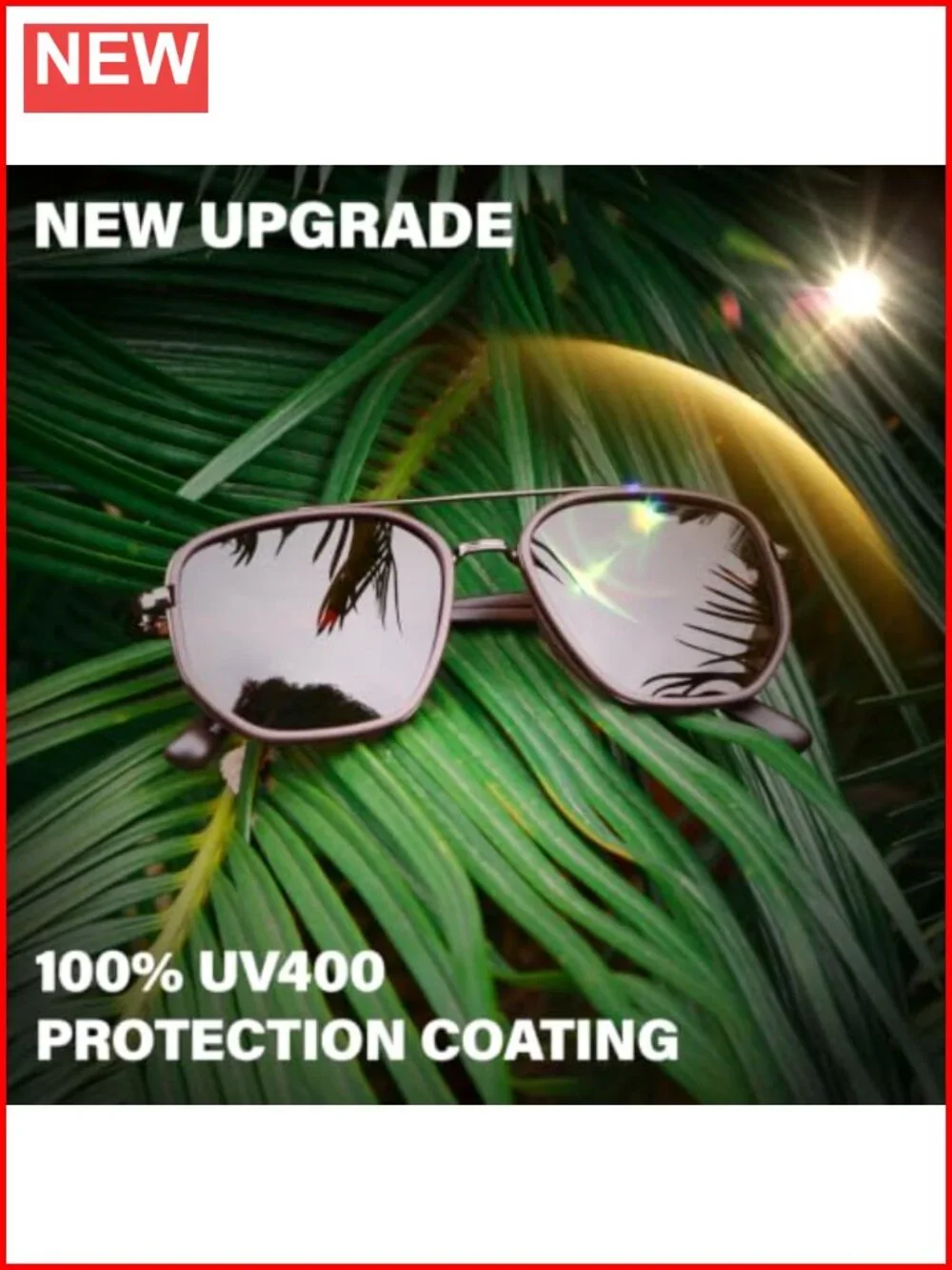 Polarized Aviator Sunglasses UV Protection Tangle-Free Metal Frame